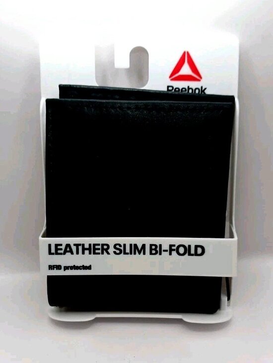 Reebok Other - Reebok Slim Black Leather Bifold Wallet RFID Protection New with Tags